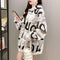 IMG 117 of Mid-Length Thick Hooded Sweatshirt Women Loose Tops ins Outerwear