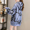 IMG 123 of Mid-Length Thick Hooded Sweatshirt Women Loose Tops ins Outerwear