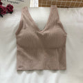 Img 10 - Four Seasons N Korean Bare Back Strap Sporty Bra Solid Colored V-Neck Padded No Metal Wire