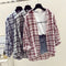 Img 4 - Chequered Blouse Summer Korean Loose insSunscreen Cardigan Tops Thin