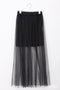 Img 2 - Skirt Korean Slim Look Mesh Mid-Length Translucent Sexy High Waist  Skirt