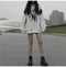 IMG 119 of Thick Sweatshirt Women Korean Loose Mid-Length Vintage Hong Kong Hooded Student Outerwear