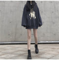 IMG 114 of Thick Sweatshirt Women Korean Loose Mid-Length Vintage Hong Kong Hooded Student Outerwear