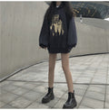 IMG 111 of Thick Sweatshirt Women Korean Loose Mid-Length Vintage Hong Kong Hooded Student Outerwear