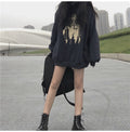 IMG 106 of Thick Sweatshirt Women Korean Loose Mid-Length Vintage Hong Kong Hooded Student Outerwear
