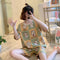 Pajamas Women Summer Loose Plus Size Sweet Look Adorable Student Short Sleeve Shorts Outdoor Korean Loungewear Sets Sleepwear