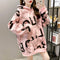 IMG 104 of Mid-Length Thick Hooded Sweatshirt Women Loose Tops ins Outerwear