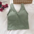 Img 8 - Four Seasons N Korean Bare Back Strap Sporty Bra Solid Colored V-Neck Padded No Metal Wire