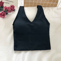 Img 9 - Four Seasons N Korean Bare Back Strap Sporty Bra Solid Colored V-Neck Padded No Metal Wire