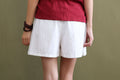 IMG 113 of Art Cotton Blend Casual Pants Culottes Women Elastic Waist Loose All-Matching Shorts