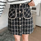 Img 4 - Country Chequered Skirt Women Korean High Waist Wool Slim Look Hip Flattering A-Line Skirt