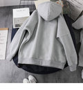 IMG 116 of Thick Women Petite Sweatshirt Korean Loose Solid Colored Harajuku Hooded Tops Outerwear