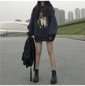IMG 104 of Thick Sweatshirt Women Korean Loose Mid-Length Vintage Hong Kong Hooded Student Outerwear