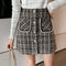 Img 1 - Country Chequered Skirt Women Korean High Waist Wool Slim Look Hip Flattering A-Line Skirt