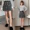 Img 3 - Country Chequered Skirt Women Korean High Waist Wool Slim Look Hip Flattering A-Line Skirt