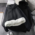 Img 8 - Thick Women Petite Sweatshirt Korean Loose Solid Colored Harajuku Hooded Tops