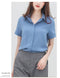 Img 9 - Blouse Short Sleeve Korean Summer Trendy Niche Hong Kong Loose Chiffon Solid Colored Vintage Tops
