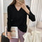 Img 9 - V-Neck Long Sleeved WomenLoose Stretchable Slim-Look Tops Sweater
