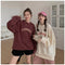 IMG 123 of Sweatshirt Women Korean Loose Printed Mid-Length All-Matching BFHarajuku Blue Tops Outerwear