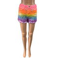 IMG 110 of Plus Size Women Rainbow Ripped Denim Shorts Bright Hot Pants Shorts