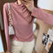 Img 3 - Demure Pink Women T-Shirt Elegant Slim Look Long Sleeved Casual Solid Colored Soothing Undershirt