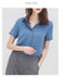 Img 6 - Blouse Short Sleeve Korean Summer Trendy Niche Hong Kong Loose Chiffon Solid Colored Vintage Tops