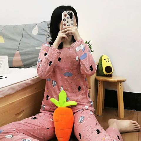 Summer Women Short Sleeve Sets Pajamas Mid-Length Cropped Pants Outdoor Loungewear Mickey Mouse Sleepwear