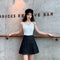 IMG 136 of Hong Kong Gray Pleated Skirt Women Korean Black High Waist A-Line Student All-Matching Skirt