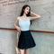 IMG 134 of Hong Kong Gray Pleated Skirt Women Korean Black High Waist A-Line Student All-Matching Skirt