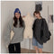 IMG 125 of Sweatshirt Women Korean Loose Printed Mid-Length All-Matching BFHarajuku Blue Tops Outerwear