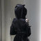 IMG 110 of Black White Kitty Japan Animation Adorable cosplayBare Belly Sweatshirt Women Outerwear