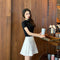 IMG 124 of Hong Kong Gray Pleated Skirt Women Korean Black High Waist A-Line Student All-Matching Skirt