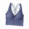 Img 5 - Seamless Bare Back Bra Women No Metal Wire Cross Yoga Sporty Tank Top Bralette