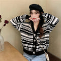 Img 5 - Knitted Cardigan Women Lazy Trendy Short Loose Slim-Look V-Neck Long Sleeved Tops Sweater