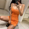 Img 1 - Korea Dongdaemun Stretchable Trendy Fitted Strap Hip Flattering Solid Colored Dress Women Dress