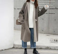 IMG 122 of Europe High Collar Cashmere Women Thick Sweater Loose Lazy Knitted Plus Size Undershirt Outerwear