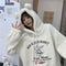 IMG 103 of Embroidery Sweatshirt Women Thick Loose Korean Hooded Tops Outerwear