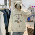 IMG 102 of Embroidery Sweatshirt Women Thick Loose Korean Hooded Tops Outerwear