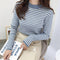 Korean Striped Sweater Women Outdoor Pullover Loose Matching Tops Outerwear