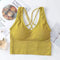 Seamless Bare Back Innerwear Women No Metal Wire Cross Yoga Sporty Tank Top Bralette Activewear