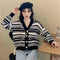 Img 3 - Knitted Cardigan Women Lazy Trendy Short Loose Slim-Look V-Neck Long Sleeved Tops Sweater