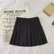 IMG 118 of Hong Kong Gray Pleated Skirt Women Korean Black High Waist A-Line Student All-Matching Skirt