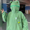 Img 3 - Thick Trendy Niche Green Hooded Sweatshirt Women ins Korean Loose Slim Look Tops