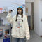IMG 116 of Embroidery Sweatshirt Women Thick Loose Korean Hooded Tops Outerwear