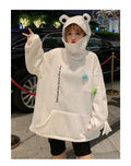 IMG 103 of Thick Trendy Niche Green Hooded Sweatshirt Women ins Korean Loose Slim Look Tops Outerwear