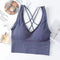 Seamless Bare Back Innerwear Women No Metal Wire Cross Yoga Sporty Tank Top Bralette Activewear