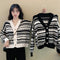 Img 2 - Knitted Cardigan Women Lazy Trendy Short Loose Slim-Look V-Neck Long Sleeved Tops Sweater