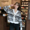 Img 1 - Knitted Cardigan Women Lazy Trendy Short Loose Slim-Look V-Neck Long Sleeved Tops Sweater