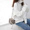 IMG 107 of Europe High Collar Cashmere Women Thick Sweater Loose Lazy Knitted Plus Size Undershirt Outerwear