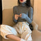 IMG 109 of High Collar Undershirt Women Slim Look Knitted Long Sleeved Sweater Under Outdoor Outerwear
